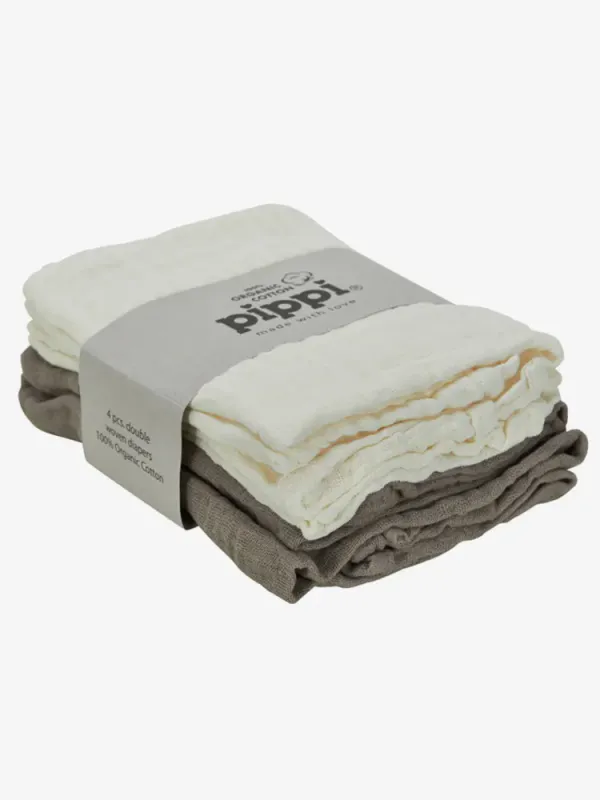 Pippi 4pk muslinkluter cinder