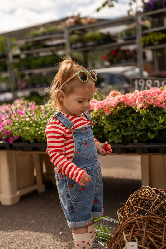 The New Nayla denim short dungarees cherry