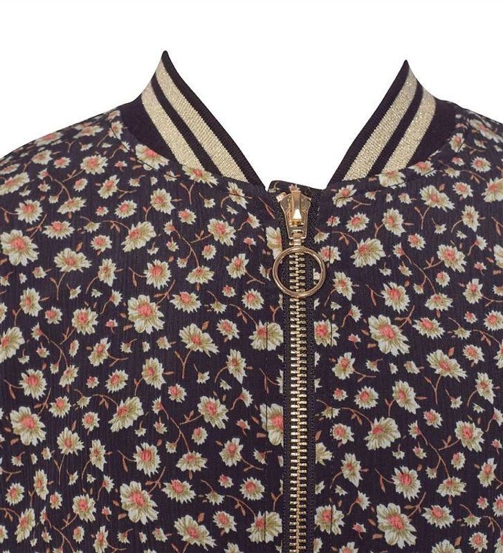 Sofie Schnoor bomber jakke sort med blomster
