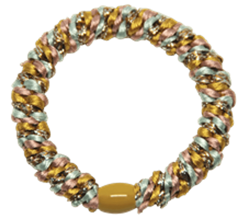 Bon dep, knekki hårstrikk multi mustard/pink