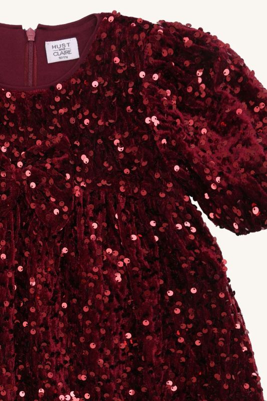 Hust & Claire Karoline sequins kjole new maroon