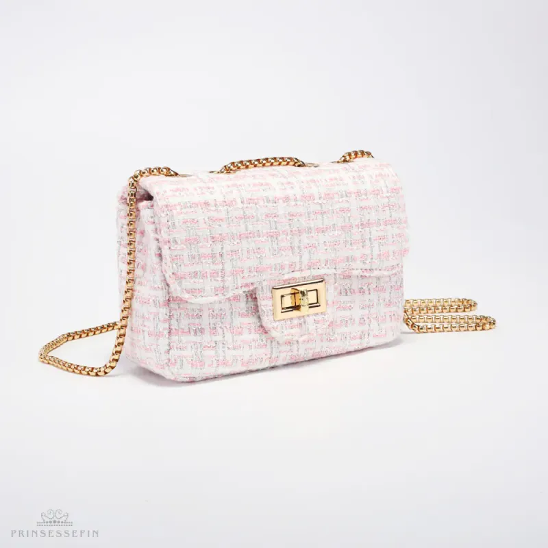 Prinsessefin Alexandra handbag M tweed pink silver