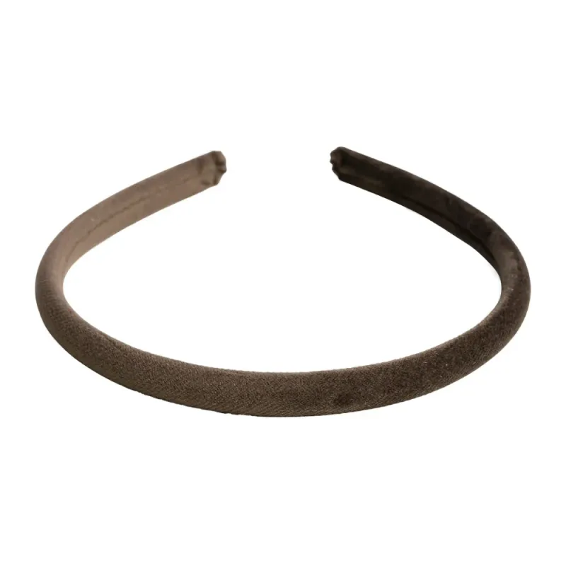 Dark velvet hairband thin chocolate brown