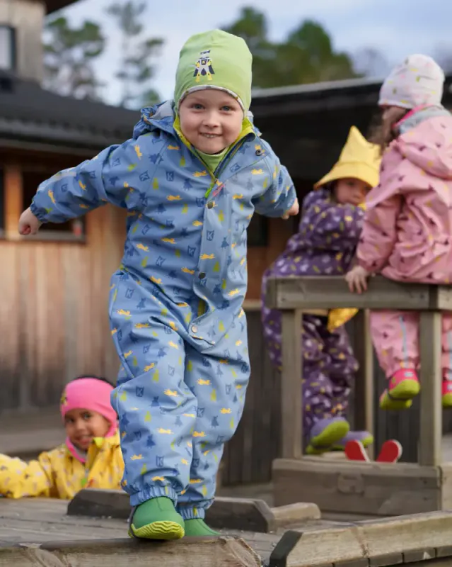 Kattnakken hagl helårsregndress mjuk blå