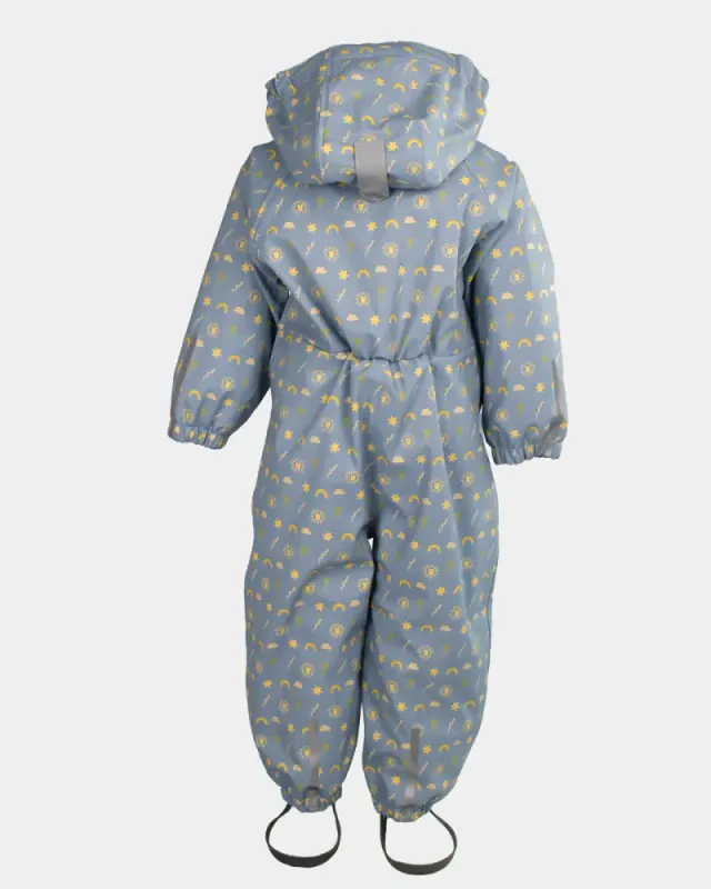 Kattnakken babyregndress Dugg mjuk blå